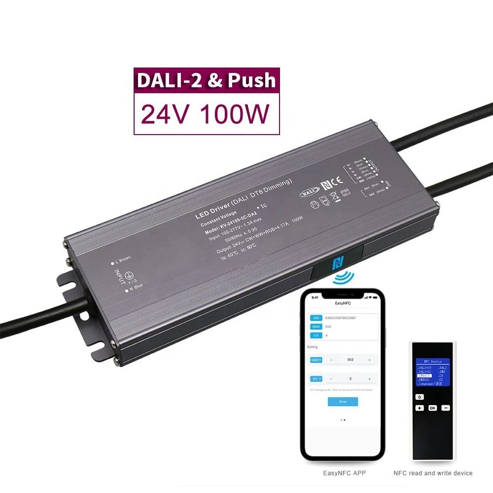 Controlador LED de atenuación CCT de voltaje constante DALI de 100 W