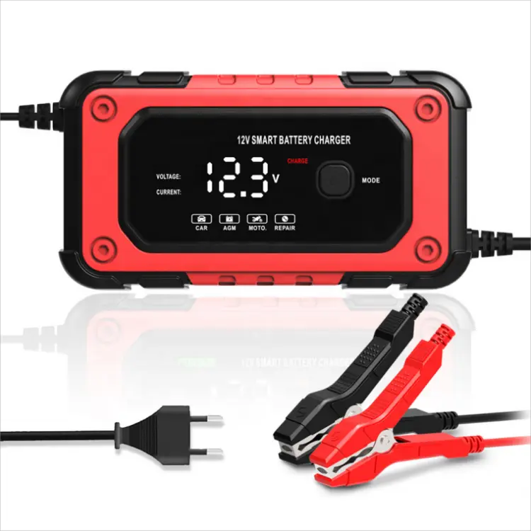 Cargador de batería de reparación automática inteligente completo de 12V 6A