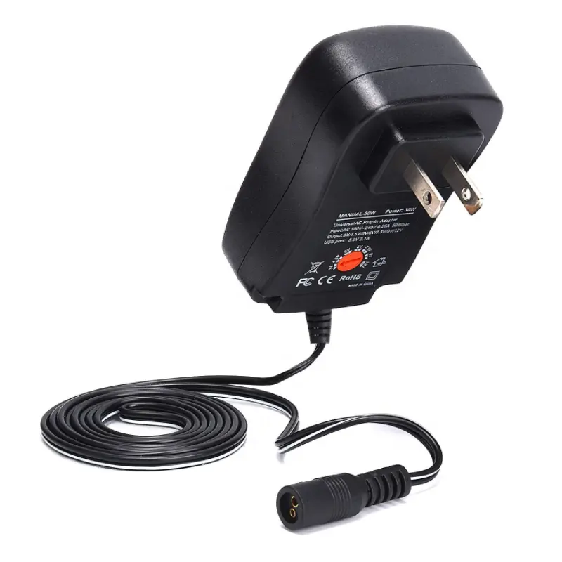 Adaptador de corriente montado en la pared ajustable de 12 W
