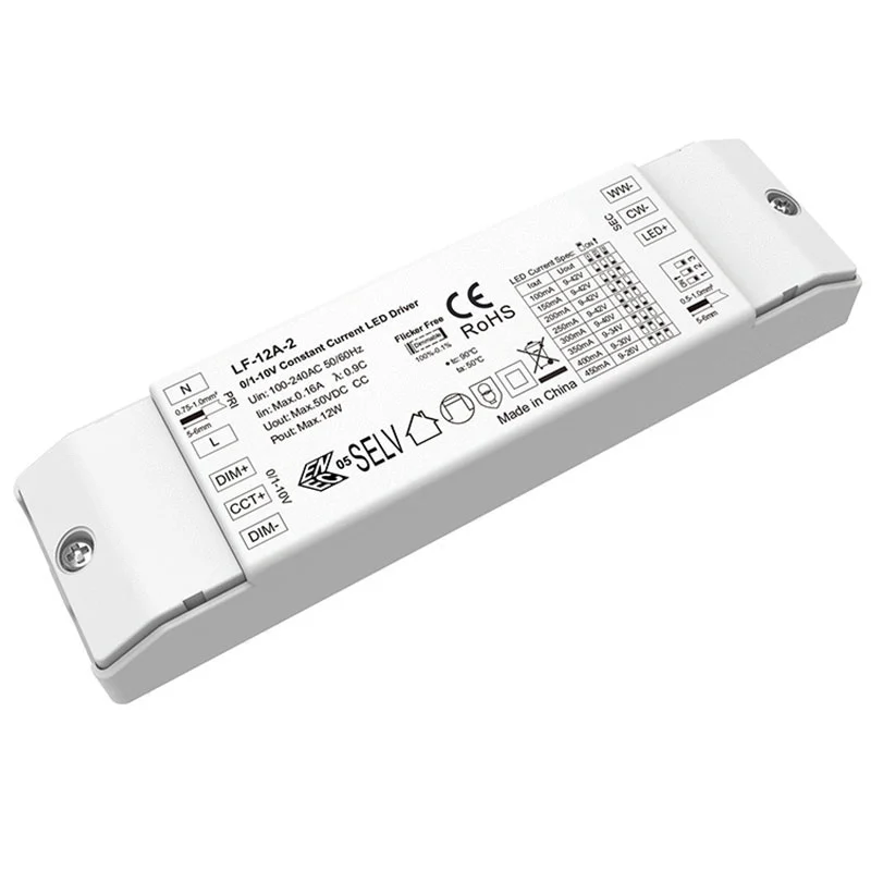Controlador LED regulable CCT de corriente constante de 12 W 0-10 V