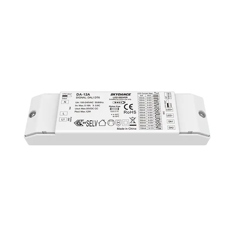 Controlador LED regulable DALI de corriente constante de 12 W