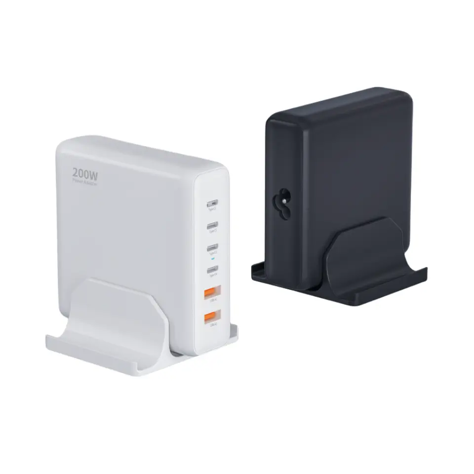 Cargador PD de escritorio de 200 W con 6 puertos tipo C