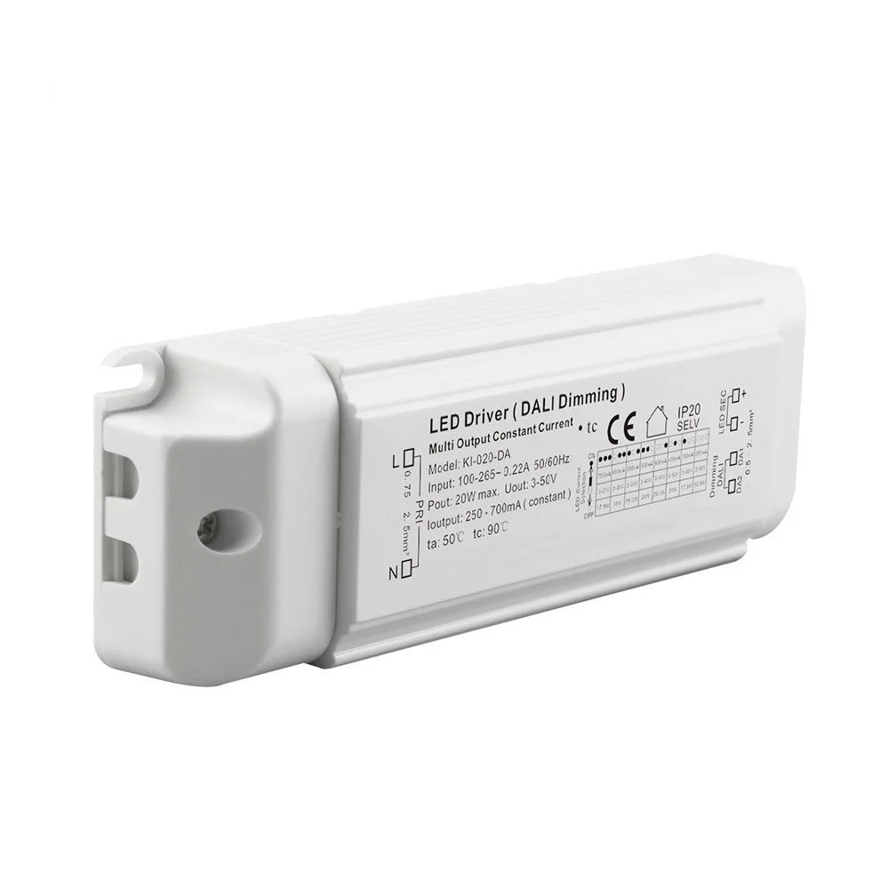 Controlador LED de corriente constante con atenuación Dali de 20 W