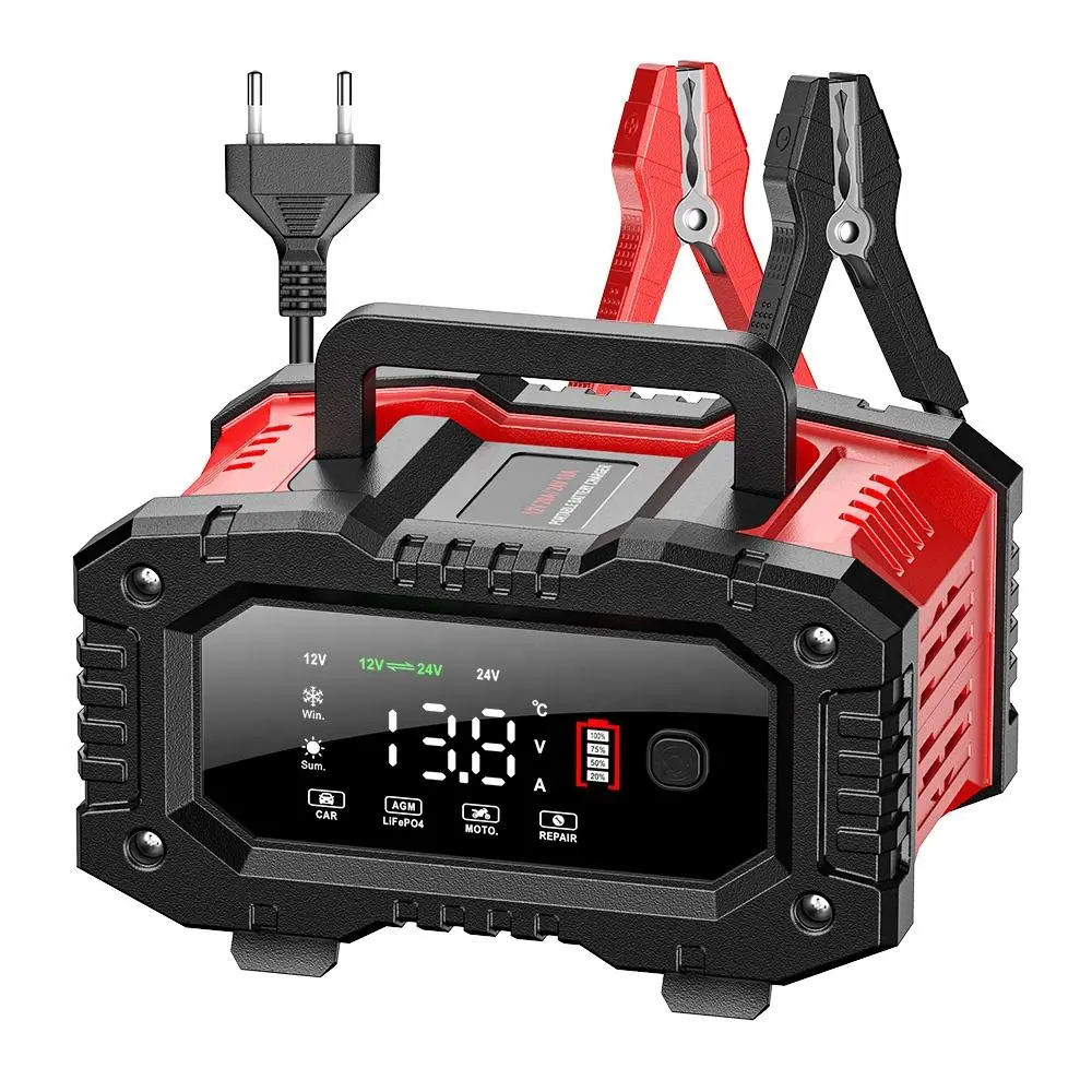 Cargador de batería inteligente para reparación de pulsos de motocicleta y coche de 24V y 10A
