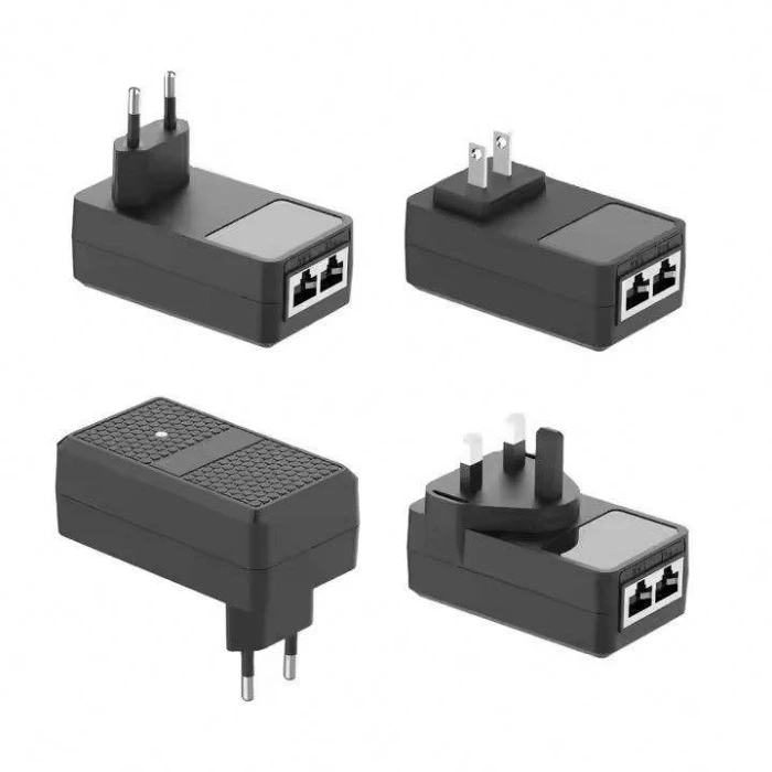 Inyector POE de enchufe europeo montado en la pared de 24V 1A