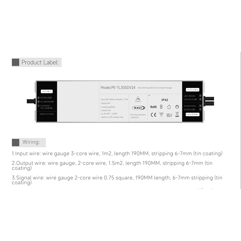 Controlador LED regulable DALI de corriente constante de 250 W