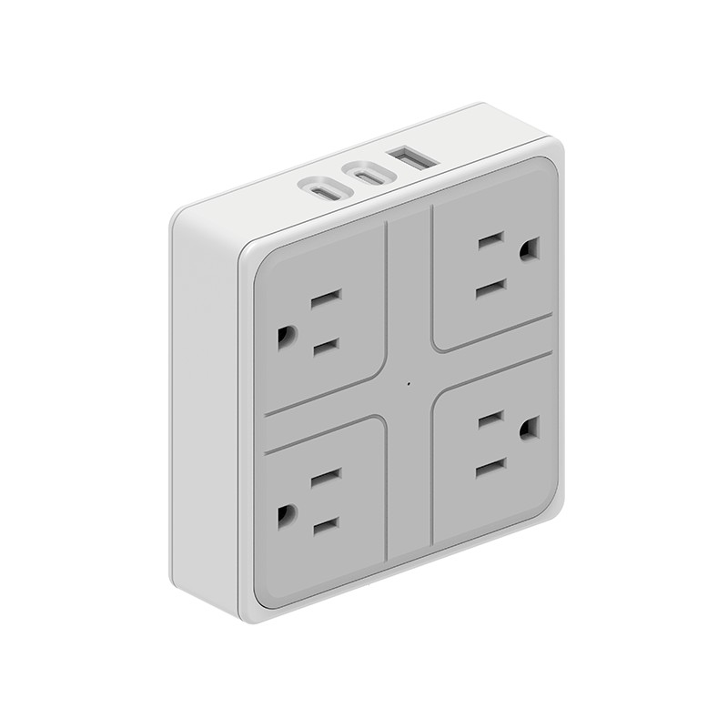 4 salidas de alimentación de pared de EE. UU.