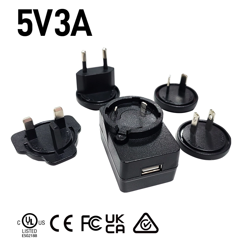 Cargador USB de enchufe intercambiable de 5V 3A