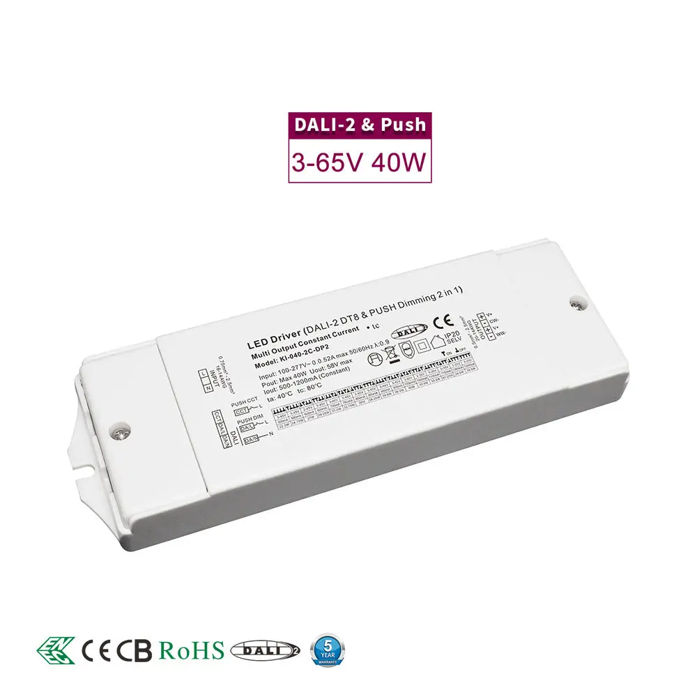 Controlador LED de atenuación CCT de corriente constante DALI