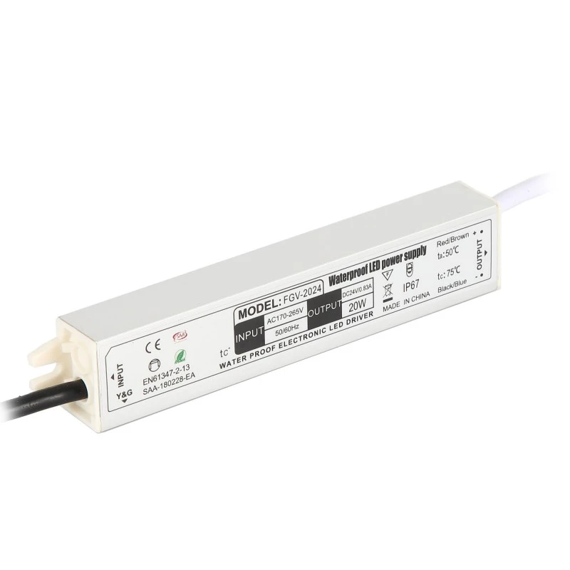 Fuente de alimentación conmutada de aluminio con controlador LED resistente al agua IP67